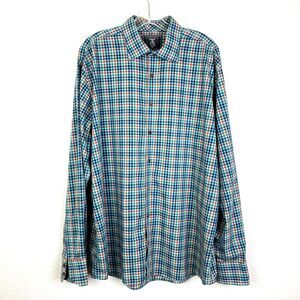 Maker & Company Men's Button-Up Shirt Size XL Green Blue Red Plaid Cotton